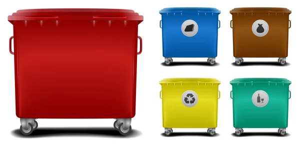Recycling bins — Stock Vector