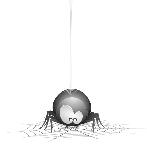 Dessin animé Spider avec toile d'araignée — Image vectorielle