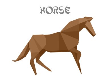 origami horse clipart