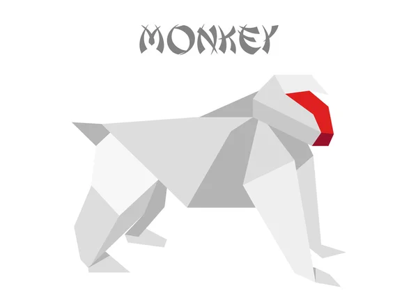 Origami monkey — Stock Vector