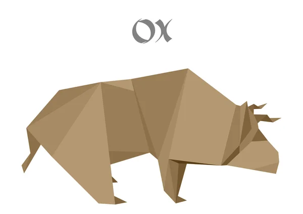 Origami-Ochse — Stockvektor