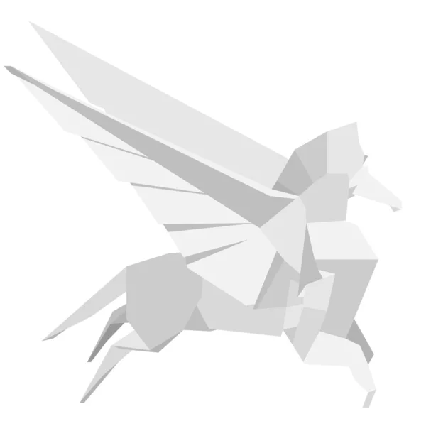 Origami pegasus — Stock Vector