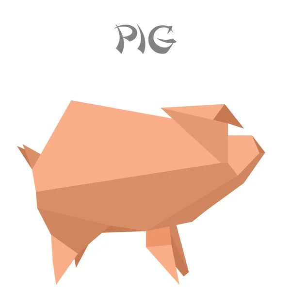 折り紙豚 — ストックベクタ