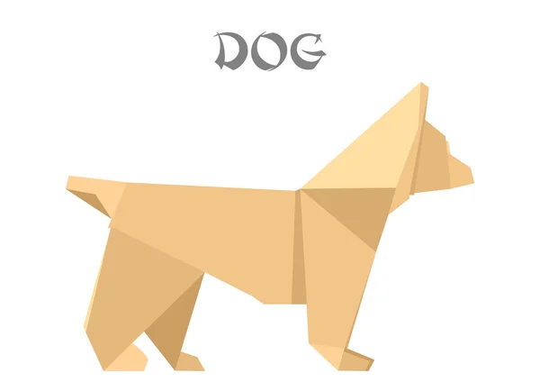 Origami dog — Stock Vector