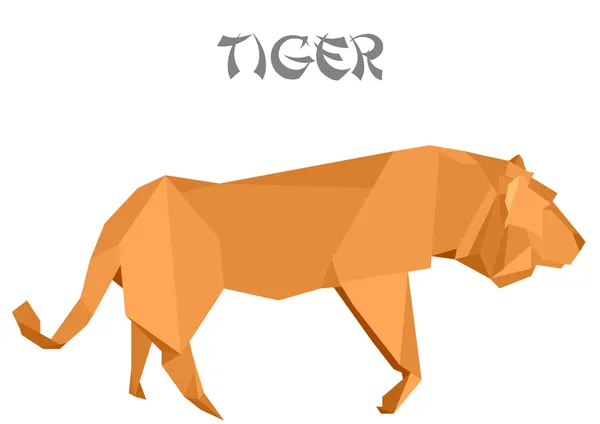 Origami tijger — Stockvector