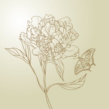 Butterfly on a flower clipart