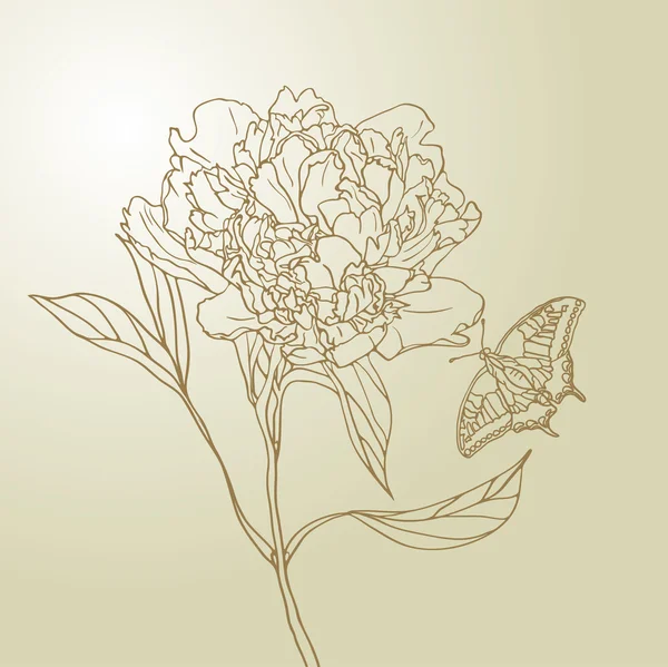 Motyl na kwiatku — Wektor stockowy