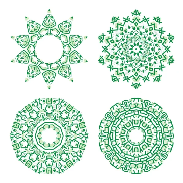 Зеленый орнаментальный орнамент — стоковый вектор