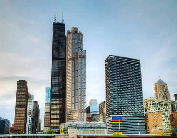 Stadtbild Chicagos am Abend — Stockfoto