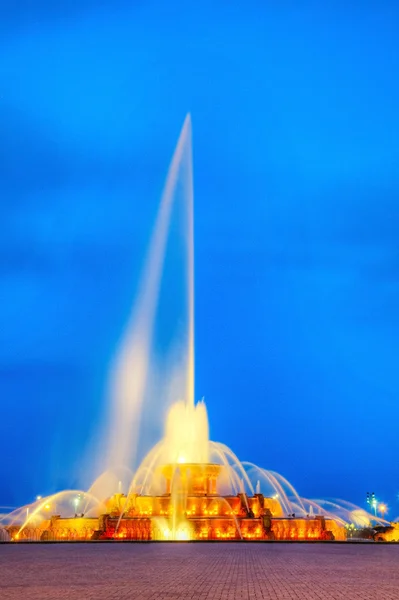 stock image Illuminated fountain in Millenium park, Chicago