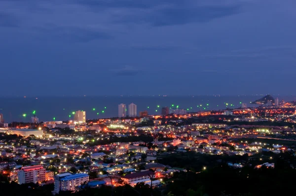 Hua Hin cidade paisagem noturna — Fotografia de Stock