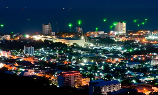 Hua hin stad nacht landschap — Stockfoto