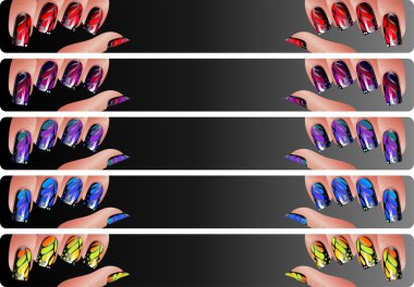 Manicure banners set clipart