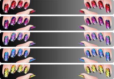 Manicure banners clipart