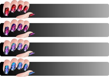 Manicure banners set clipart