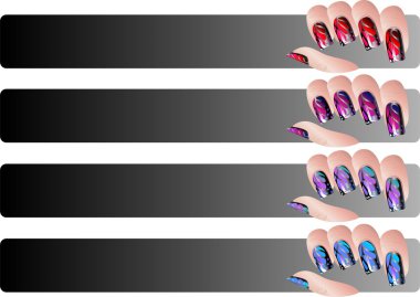 Manicure banners set clipart