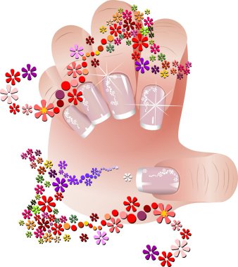 French manicure banners set clipart