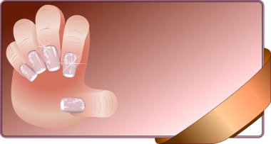 French manicure banners set clipart