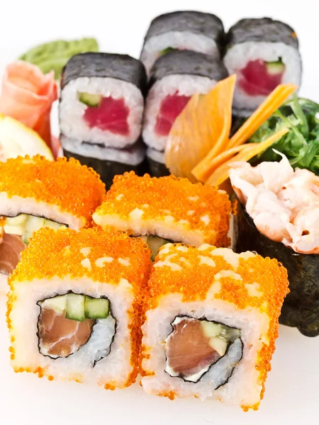 A set of Asian rolls, sushi and sashimi — Stock Photo, Image
