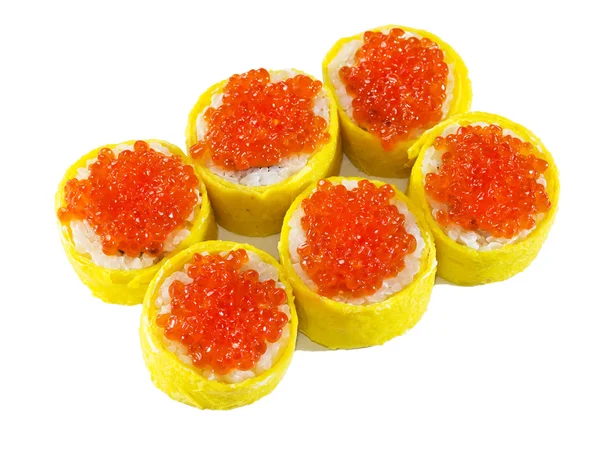 Ein Set asiatischer Brötchen, Sushi und Sashimi — Stockfoto