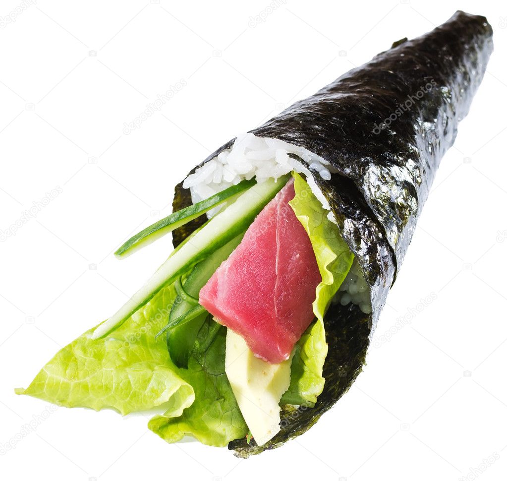 Asian food: rolls, sushi and sashimi, gunkan etc