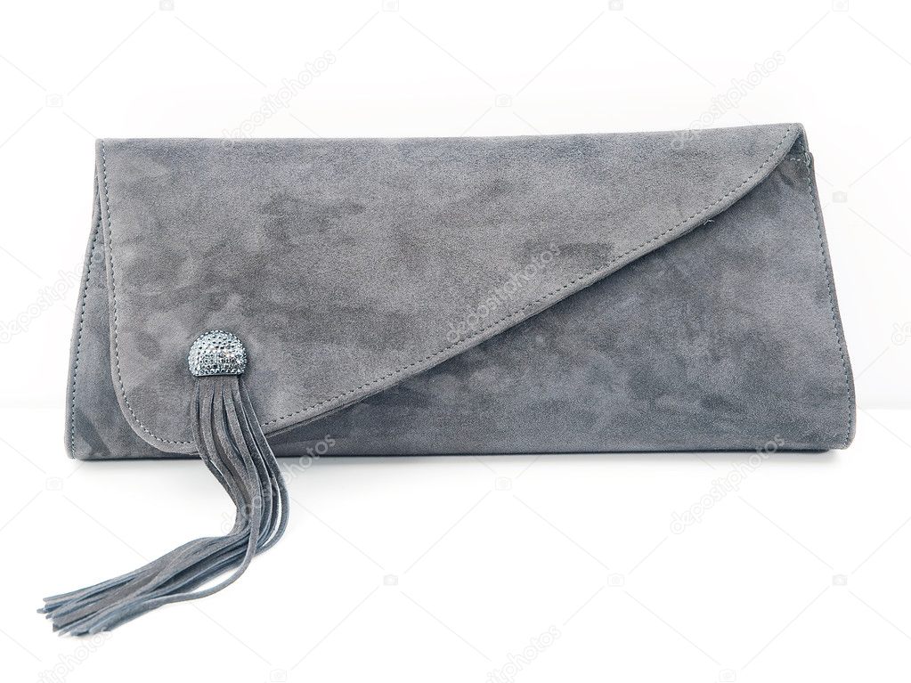 Gray suede bag