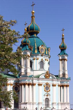 St. Andrew's church in Kiev, Ukraine clipart