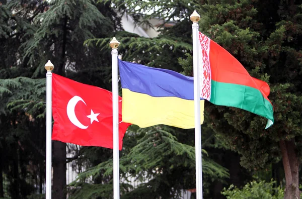 Stock image Turkey, Ukraine, Belarus flags