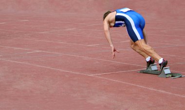 Athlete on the start clipart