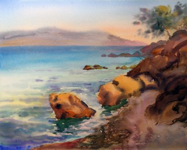 Watercolor painting of the Croatia clipart