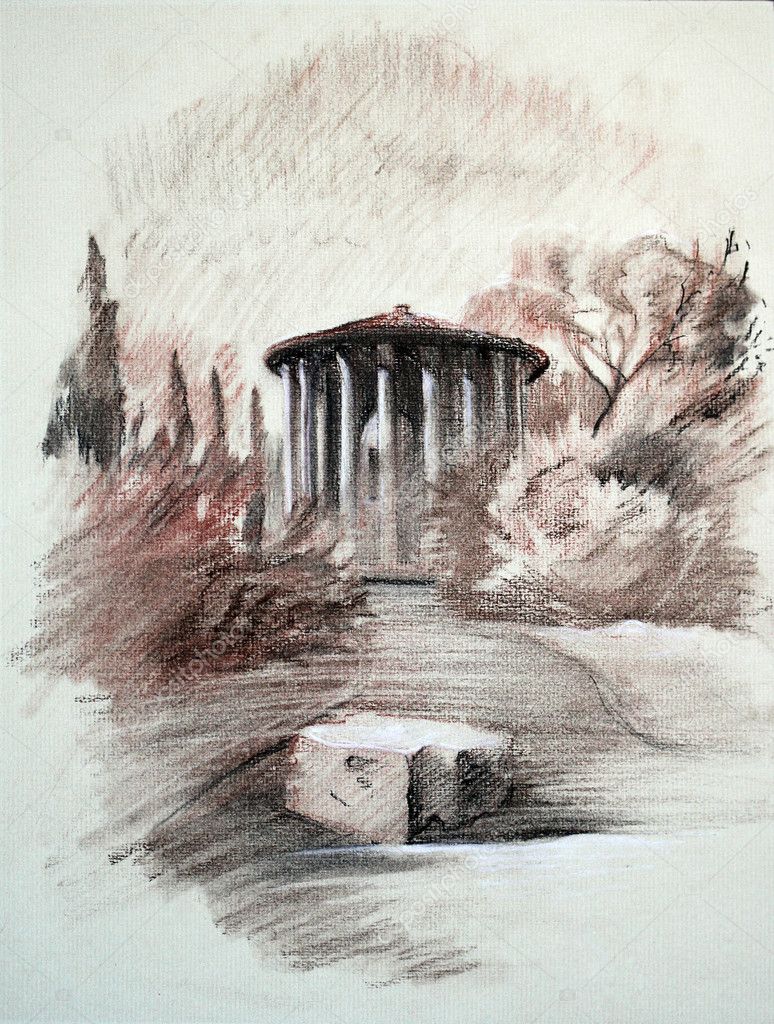 The Temple of Vesta in Rome, Italy