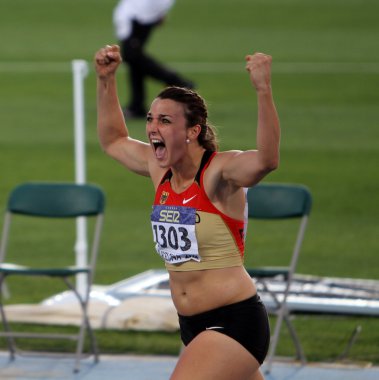 Barcelona, İspanya - Temmuz 13: lena malkus Almanya - gümüş madalya, IAAF Dünya Gençler Şampiyonası 13 Temmuz 2012 barcelona, İspanya.