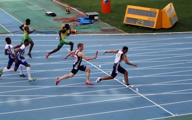 Relay race on the IAAF World Junior Championships on July 13, 2012 in Barcelona, Spain clipart