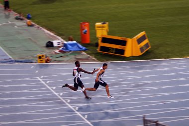 4x100 meter final on the 2012 IAAF World Junior Athletics Championships Barcelona July 14 clipart