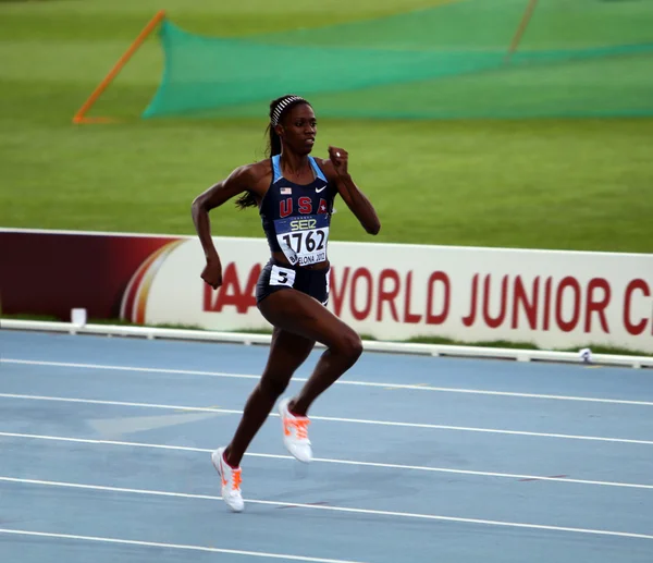 Ashley Spencer - medallistas de oro de los 400 metros en el Campeonato Mundial Juvenil de Atletismo de la IAAF el 12 de julio de 2012 en Barcelona, España . — Foto de Stock