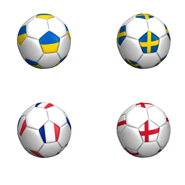 М'ячі прапори Кубок Євро 2012 група D — стокове фото