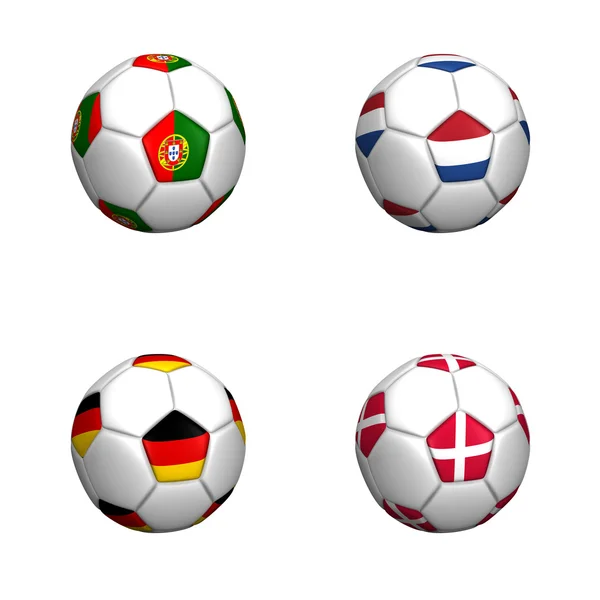 Bandeiras de bola Copa do euro 2012 grupo B — Fotografia de Stock