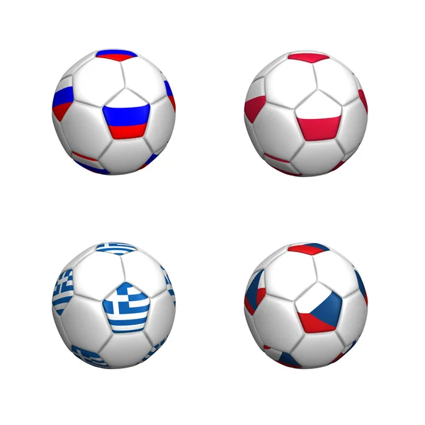 Banderas de bola euro copa 2012 grupo A —  Fotos de Stock