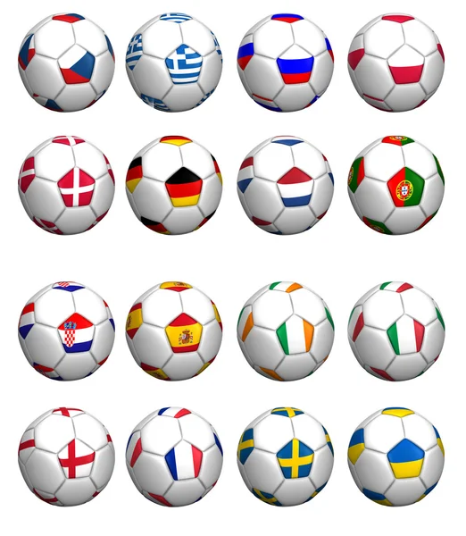 Команди з прапорами Кубок Євро 2012 — стокове фото