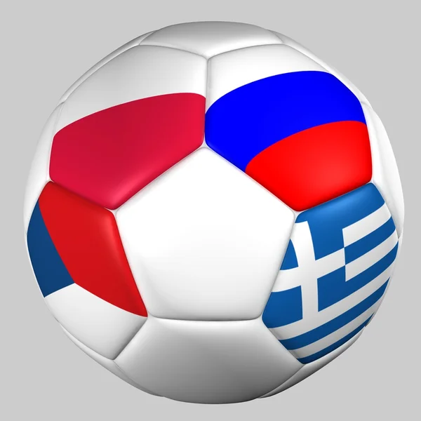Bandeiras de bola Copa do euro 2012 grupo A — Fotografia de Stock