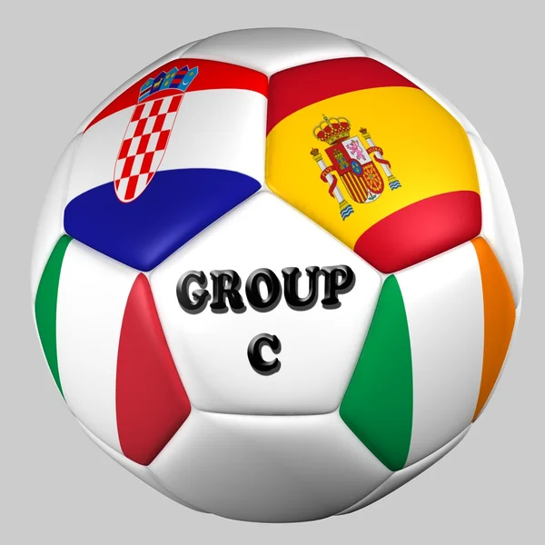 Bandeiras de bola Copa do euro 2012 grupo C — Fotografia de Stock