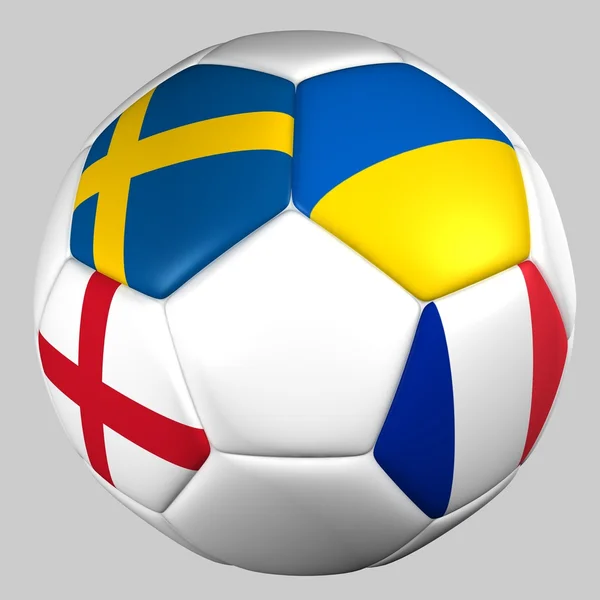 Bandeiras de bola Copa do euro 2012 grupo D — Fotografia de Stock