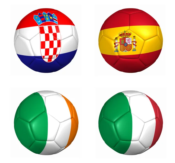 Bandeiras de bola Copa do euro 2012 grupo C — Fotografia de Stock