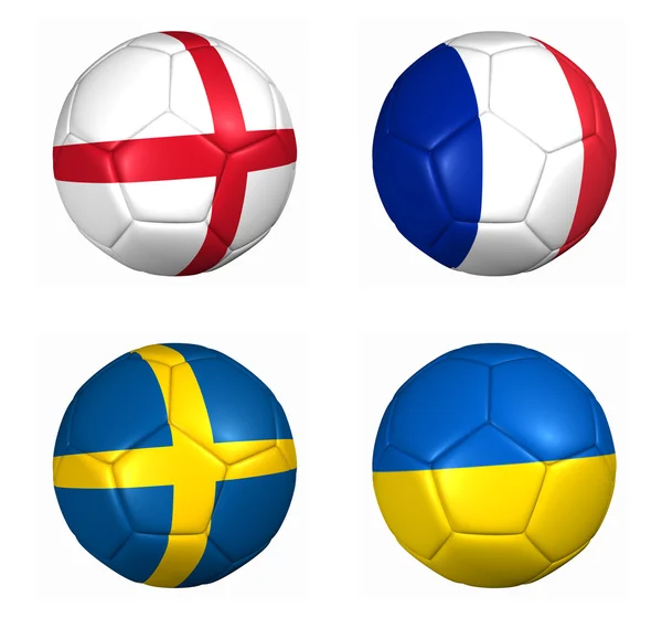 Banderas de bola euro copa 2012 grupo D —  Fotos de Stock