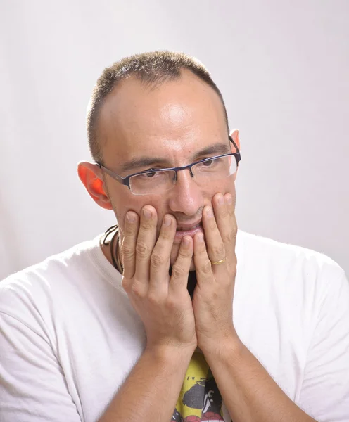 Mladý muž s tváří smutek — Stock fotografie