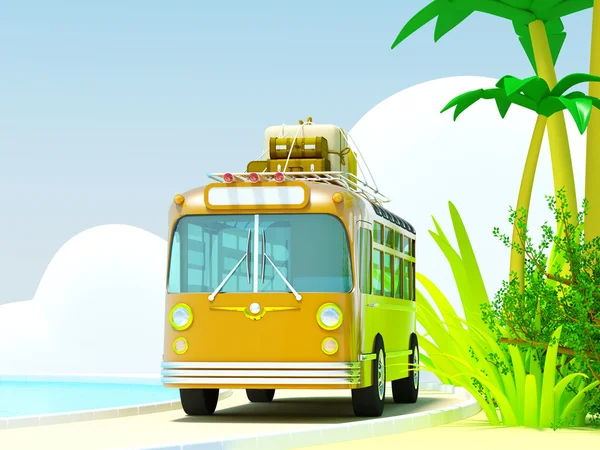 Тропические приключения на автобусе — стоковое фото