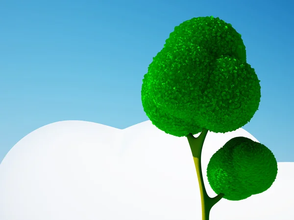 Ağaç üzerinde yeşil bir alana — Stok fotoğraf
