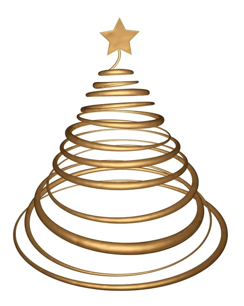 Altın christmas tree — Stok fotoğraf