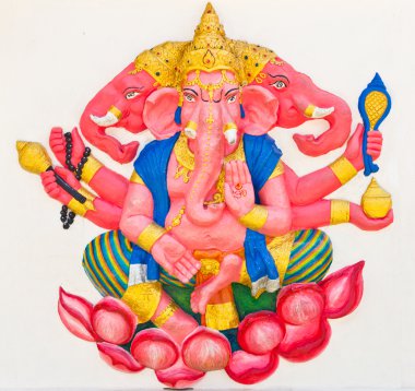 Indian or Hindu God Named Trimukha Ganapati clipart