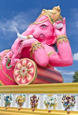 Pink ganesha largest statue in Thailand clipart